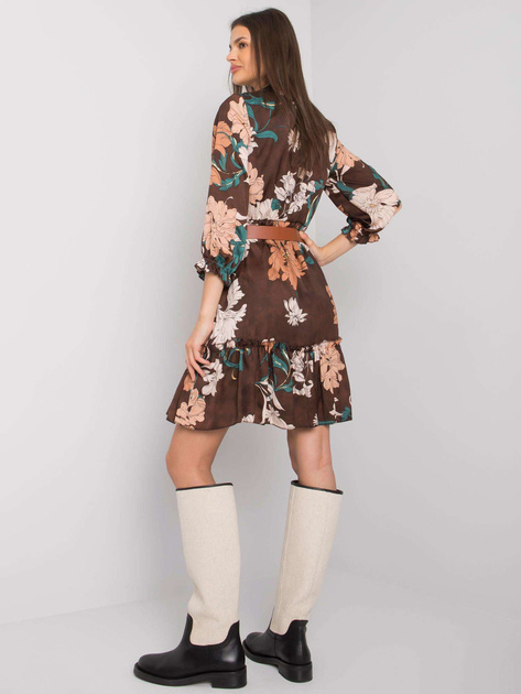 Brązowa sukienka z paskiem Pensacola