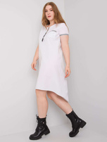 Biała sukienka plus size z bawełny Viana