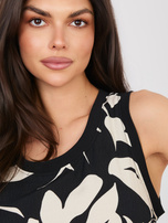 Czarna letnia sukienka z roślinnym wzorem SUBLEVEL 