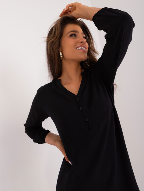 Hurt Czarna codzienna sukienka z wiskozy SUBLEVEL