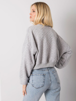 Grey Crystal quilting sweatshirt 