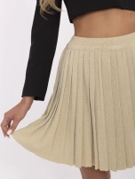 Złota mini spódnica z plisowaniem