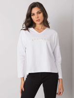 Biała bluzka z napisem Georgetown RUE PARIS