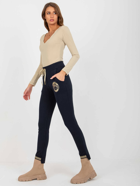 Hurt Granatowe spodnie dresowe z nadrukiem Myrtle