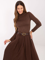 Ciemnobrązowa wizytowa spódnica z dżetami