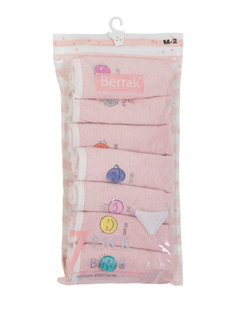 Hurt Biało-różowe damskie figi z napisami 7-pak