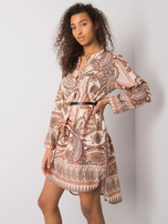 Beige Kleid mit Druck Vancouver.