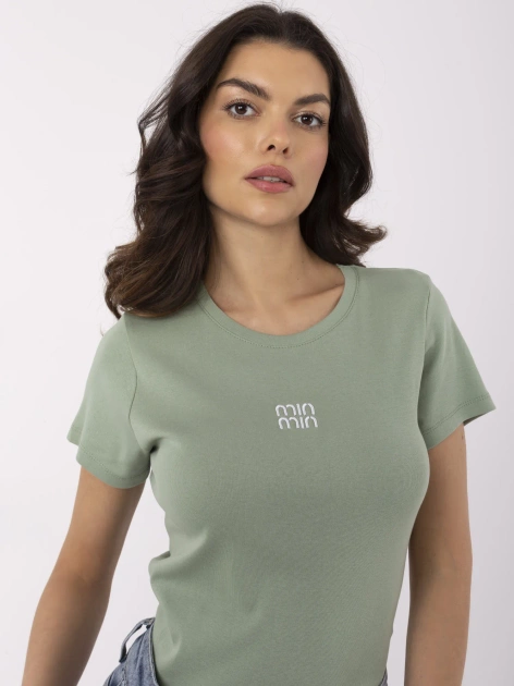 Pistacjowa casualowa bluzka damska z bawełny