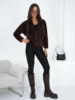 Czekoladowa damska bluza miś ze stójką