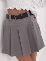 Szare damskie spódnico-spodenki z gumką w pasie