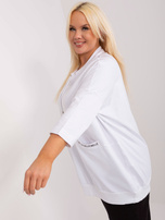 Hurt Biała casualowa bluzka plus size z bawełny