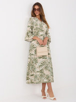 Zielona letnia sukienka we wzory 