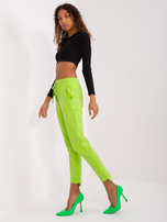 Hurt Limonkowe dresowe spodnie basic z gumką w pasie