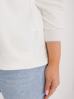 Hurt Ecru bawełniana bluzka plus size z dekoltem V