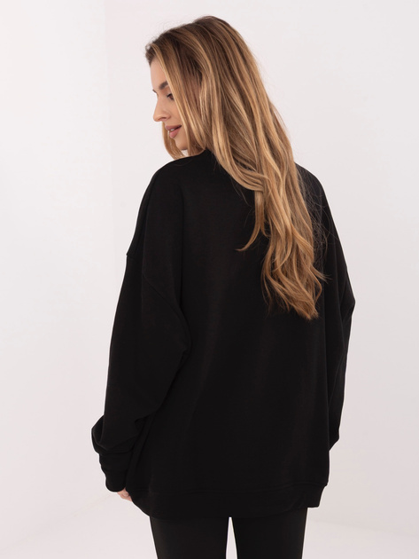 Czarna bluza oversize z wypukłym napisem