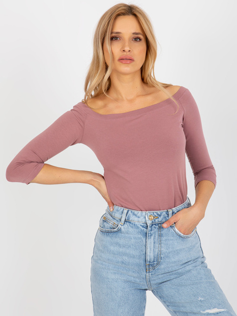 Hurt Brudnoróżowa bawełniana bluzka hiszpanka BASIC FEEL GOOD