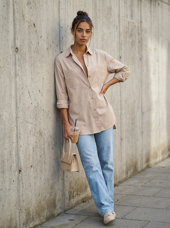 Beżowa koszula bawełniana