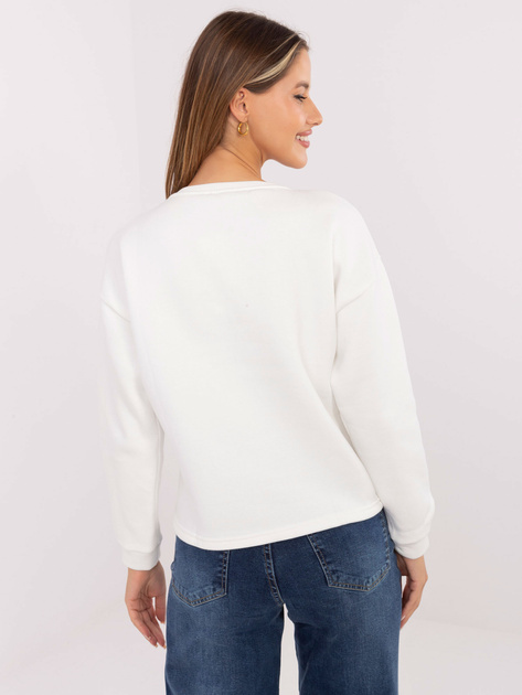 Ecru-niebieska dresowa bluza bez kaptura