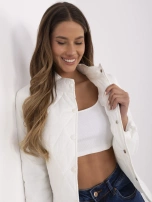 Hurt Ecru pikowana kurtka z zapięciem na zatrzaski