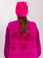 Hurt Ciemnoróżowa czapka zimowa z aplikacjami