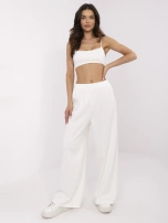 Ecru dresowe spodnie basic bez kieszeni