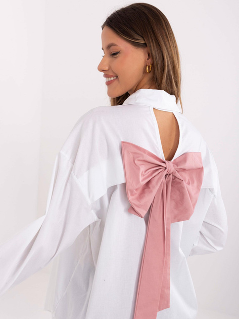 Hurt Biała koszula oversize z kokardą na plecach