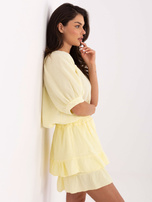 Jasnożółty muślinowy komplet z koszulą OCH BELLA