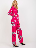 Hurt Fuksjowa elegancka marynarka w kwiaty od garnituru