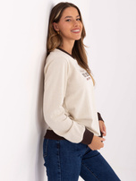 Jasnobeżowa damska bluza bez kaptura