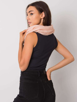 Brzoskwiniowo-szara chusta w groszki