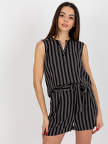 Hurt Czarna damska bluzka w paski bez rękawów FRESH MADE