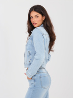 Jasnoniebieska dopasowana kurtka jeansowa