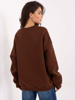 Brązowa bluza oversize z napisem 