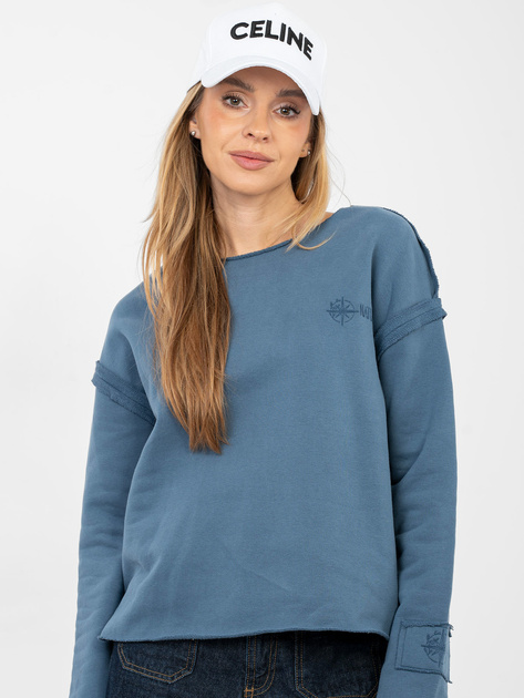 Brudnoniebieska bluza z okrągłym dekoltem NATURAL SIDE