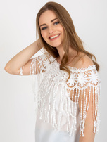 Hurtownia Biała damska bluzka hiszpanka z koronką