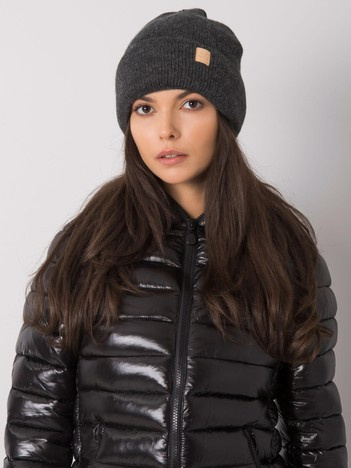 Ciemnoszara czapka beanie damska
