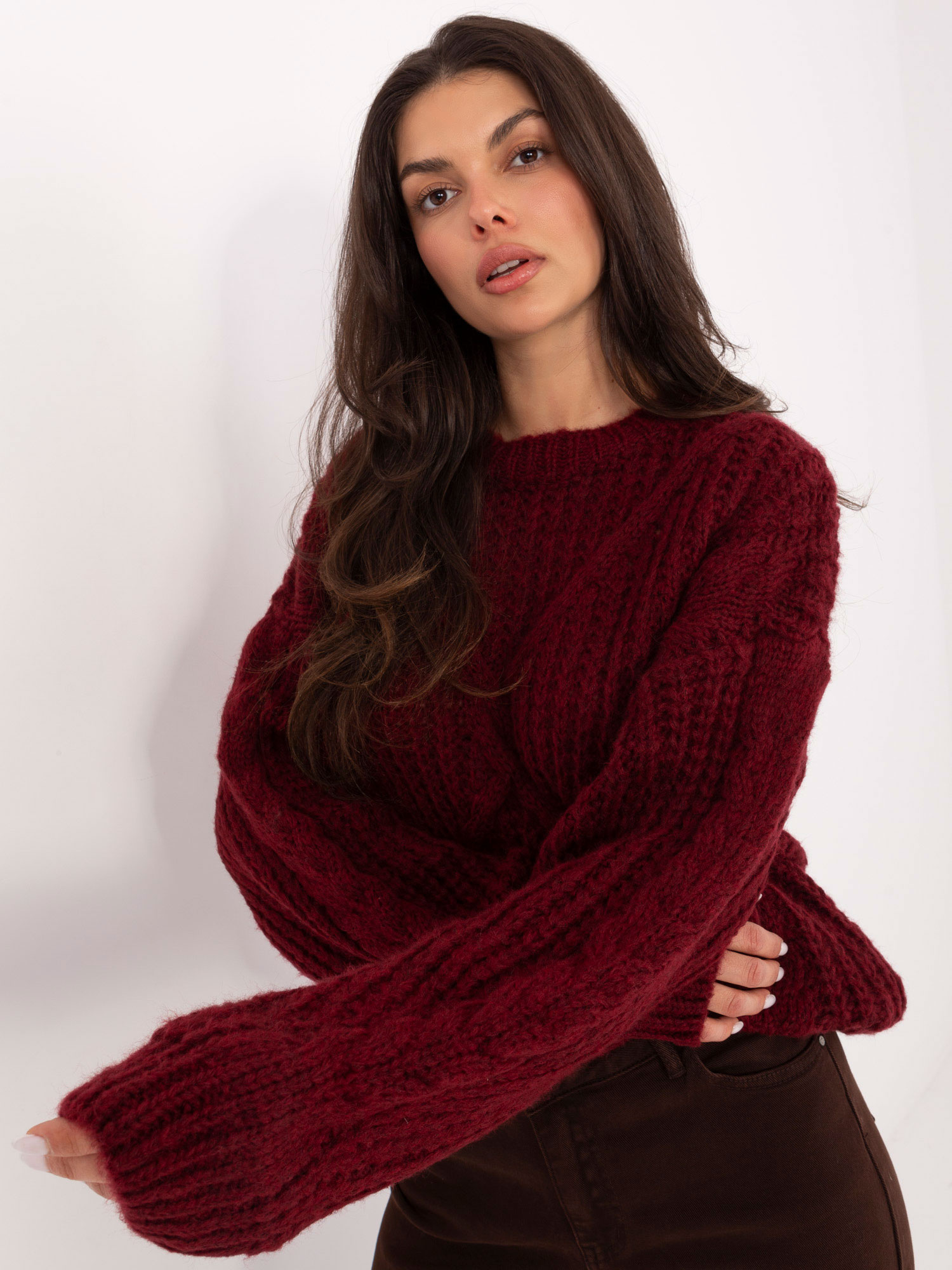Sweter bordowy