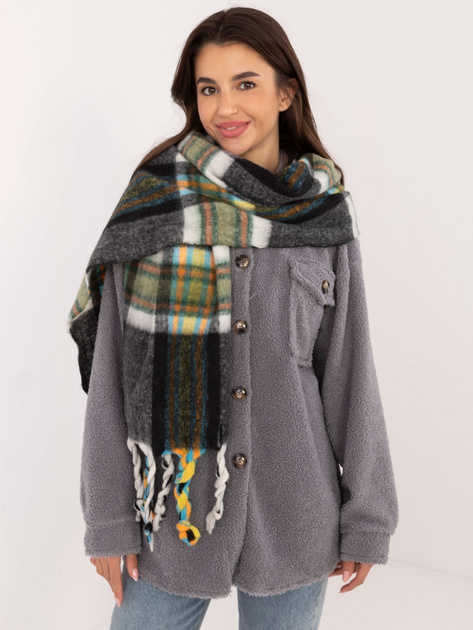 Hurtownia online Czarny zimowy szal w kratę