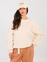 Jasnobeżowa bluza oversize bez kaptura NATURAL SIDE