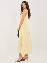 Jasnożółta rozkloszowana sukienka z bawełny 