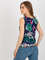 Hurtownia Granatowa letnia bluzka z nadrukiem