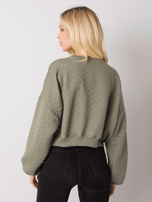 Khaki quilted sweatshirt Crystal.