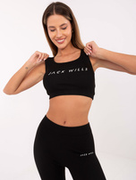 Czarny sportowy komplet z napisami FOR FITNESS  