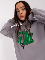 Hurtownia Szara bluza z kapturem z bawełny