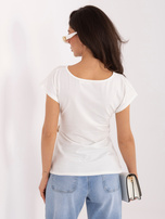 Ecru elegancka bluzka z krótkim rękawem