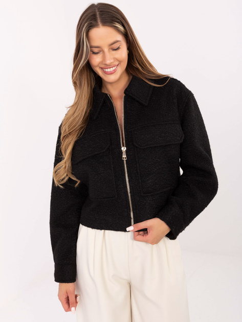 Czarna przejściowa kurtka boucle SUBLEVEL