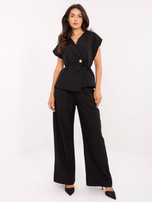 Black suit set with a tie.