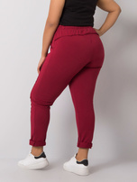 Bordowe spodnie dresowe plus size Alva