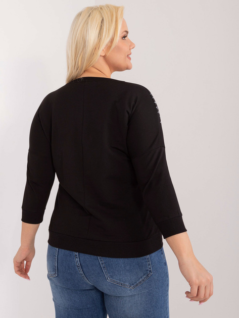 Hurt Czarna bluzka plus size z okrągłym dekoltem