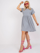 Grey Melange Cotton Plus Size Molly Dress
